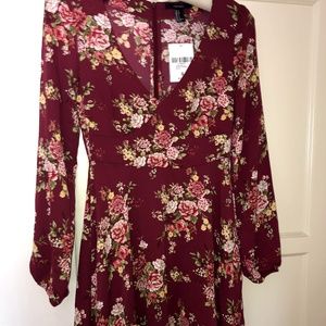 Forever 21 V Neck Floral Mini Dress